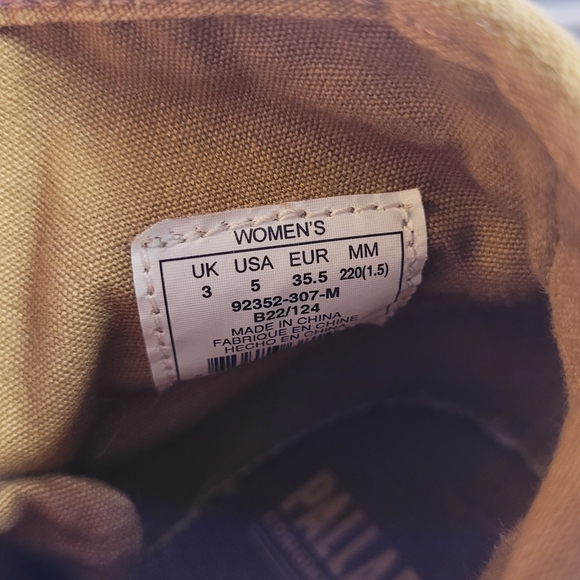 Palladium Olive Green Khaki Canvas Lace-Up Boots Sz 5 - Picture 3 of 5